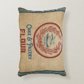 バーラップのヴィンテージのケーキのペストリーの小麦粉袋 アクセントクッション (正面(垂直))