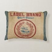 バーラップのヴィンテージのケーキのペストリーの小麦粉袋 アクセントクッション (裏面)