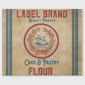 バーラップのヴィンテージのケーキのペストリーの小麦粉袋 ラッピングペーパー (フラット)