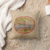 バーラップのヴィンテージのセイヨウスグリの込み合い広告 クッション (ブランケット)