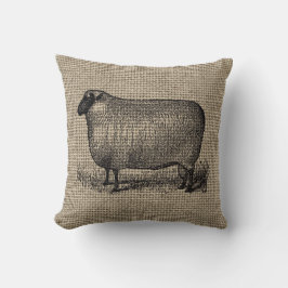 バーラップのヴィンテージのヒツジ クッション
