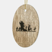 バーラップのヴィンテージの老女は童謡靴の住んでいました セラミックオーナメント (左)