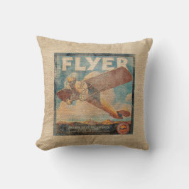 バーラップのヴィンテージの飛行機 クッション