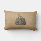 バーラップのヴィンテージの魚によって行く採取 ランバークッション (裏面)