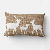 バーラップの一見のシカ家族は個人化なります ランバークッション (正面)
