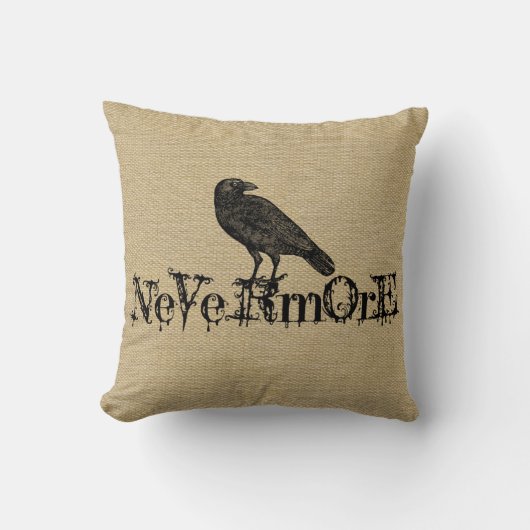 バーラップの一見のハロウィンの枕 クッション (正面)