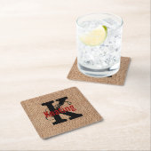 バーラップの一見のモノグラムの紙のコースター スクエアペーパーコースター (インサイチュ)