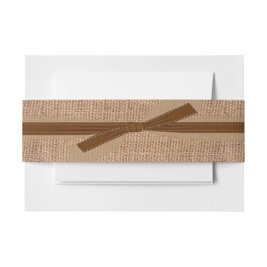 バーラップの一見の結婚式の腹バンド 招待状ベリーバンド (正面例)