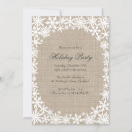 バーラップの休日のパーティの招待状の冬のレース 招待状