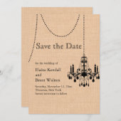 バーラップの保存のシャンデリア日付 セーブザデート (正面/裏面)