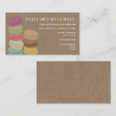 バーラップの刺激を受けたでフランスのなマカロンのベーカリー 名刺 (正面/裏面)