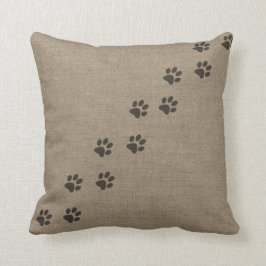 バーラップの効果のデザインのペットPawprints クッション