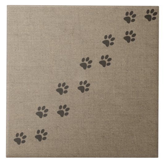 バーラップの効果のデザインのペットPawprints タイル (正面)