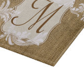 バーラップの国のレースのモノグラムのガラスまな板 カッティングボード (角)