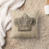 バーラップの女王のヴィンテージの王冠 クッション (ブランケット)