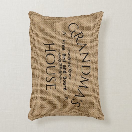 バーラップの祖母の家は個人化なります アクセントクッション (正面(垂直))