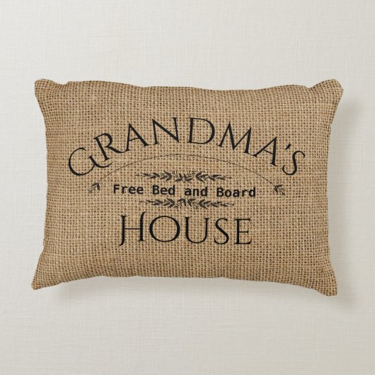 バーラップの祖母の家は個人化なります アクセントクッション (裏面)