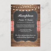 バーラップの素朴な結婚披露宴は木製の赤を梳きます エンクロージャーカード (正面)