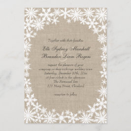 バーラップの結婚式招待状の冬のレース 招待状
