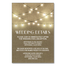 バーラップの結婚披露宴の調節カード