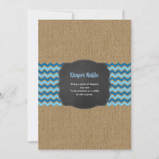 バーラップの飛行機の対の男の子のベビーは招待を振りかけます 招待状 (裏面)