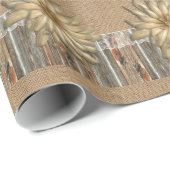 バーラップのBarnwoodのレースおよび花の包装紙 ラッピングペーパー (ロールコーナー)