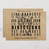 バーラップは家族会木の分岐します 招待状 (正面/裏面)