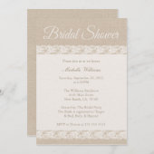 バーラップは|のブライダルシャワーをひもで締め、 招待状 (正面/裏面)