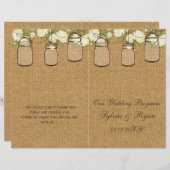 バーラップアイボリーバラメイスンジャースプログラム折り畳み (正面/裏面)