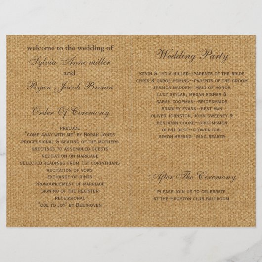 バーラップアイボリーバラメイスンジャースプログラム折り畳み (裏面)