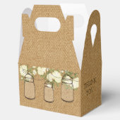 バーラップアイボリーバラメイスンジャー結婚式の引き出物ボックス フェイバーボックス (オープン)