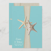 バーラップアンドスターフィッシュアクアビーチ結婚式 招待状 (正面/裏面)