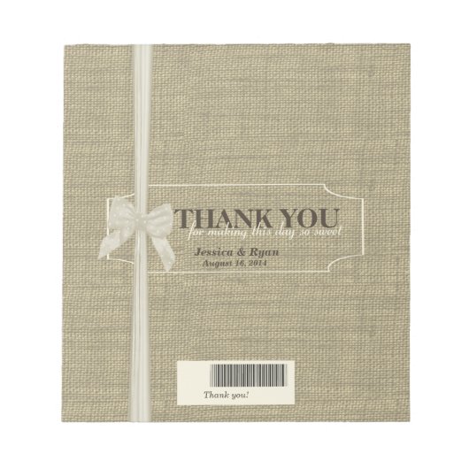 バーラップアンドボウキャンディバーのお願い ノートパッド (正面)