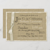 バーラップアンドボウブライダルシャワー 招待状 (正面/裏面)