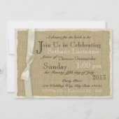 バーラップアンドボウブライダルシャワー 招待状 (正面)