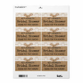 バーラップアンドレースブライダルシャワー ラベル (フルシート)