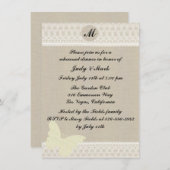 バーラップアンドレースモノグラムリハーサルディナー招待状 招待状 (正面/裏面)