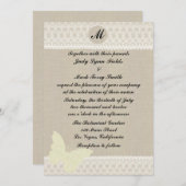 バーラップアンドレースモノグラム結婚式招待状 招待状 (正面/裏面)
