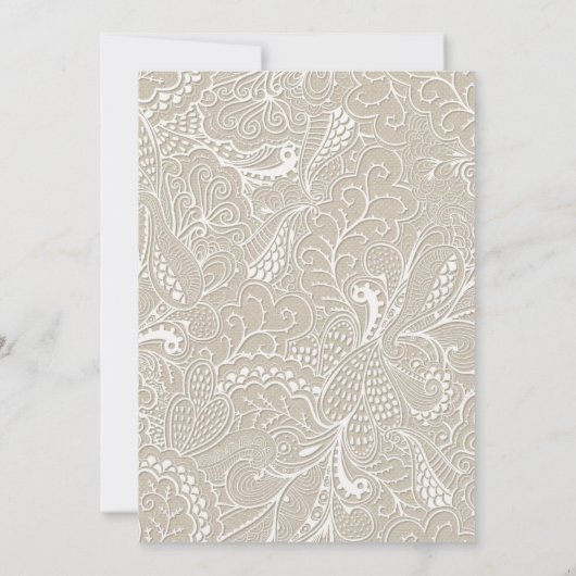 バーラップアンドレース素朴結婚式招待状 招待状 (裏面)