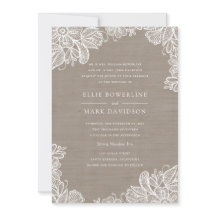 バーラップアンドレース結婚式招待状