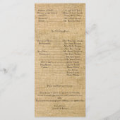 バーラップアンド樺の木ポー結婚式 プログラム (裏面)