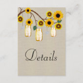 バーラップイエローフローラメイスン結婚ズ詳細 エンクロージャーカード (正面)