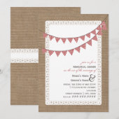 バーラップインスパイアレッドギンガムバンティンリハーサル 招待状 (正面/裏面)