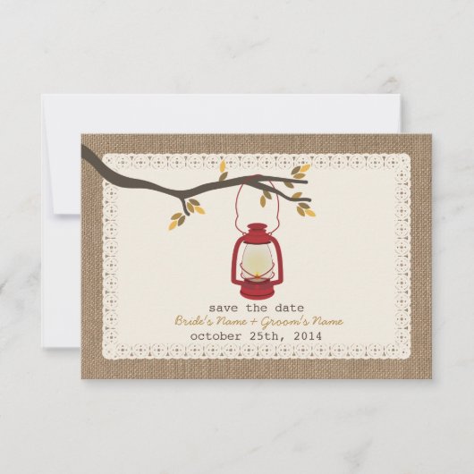 バーラップインスパイア油ランタン秋保存日 セーブザデート (正面)