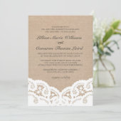 バーラップエレガントレース結婚式招待状 招待状 (スタンド正面)
