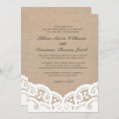 バーラップエレガントレース結婚式招待状 招待状 (正面/裏面)