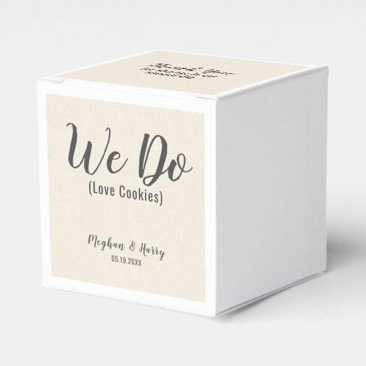 バーラップエレガント私たちは愛するクッキーカスタム フェイバーボックス (正面サイド)