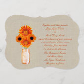 バーラップオ素朴レンジメイソンジャー結婚式招待状 招待状 (正面/裏面)