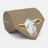 バーラップカラーの牛のイメージとタイアップ ネクタイ (ロール)