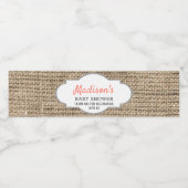 バーラップカントリーベビーシャワー ペットボトルラベル (シングルラベル)